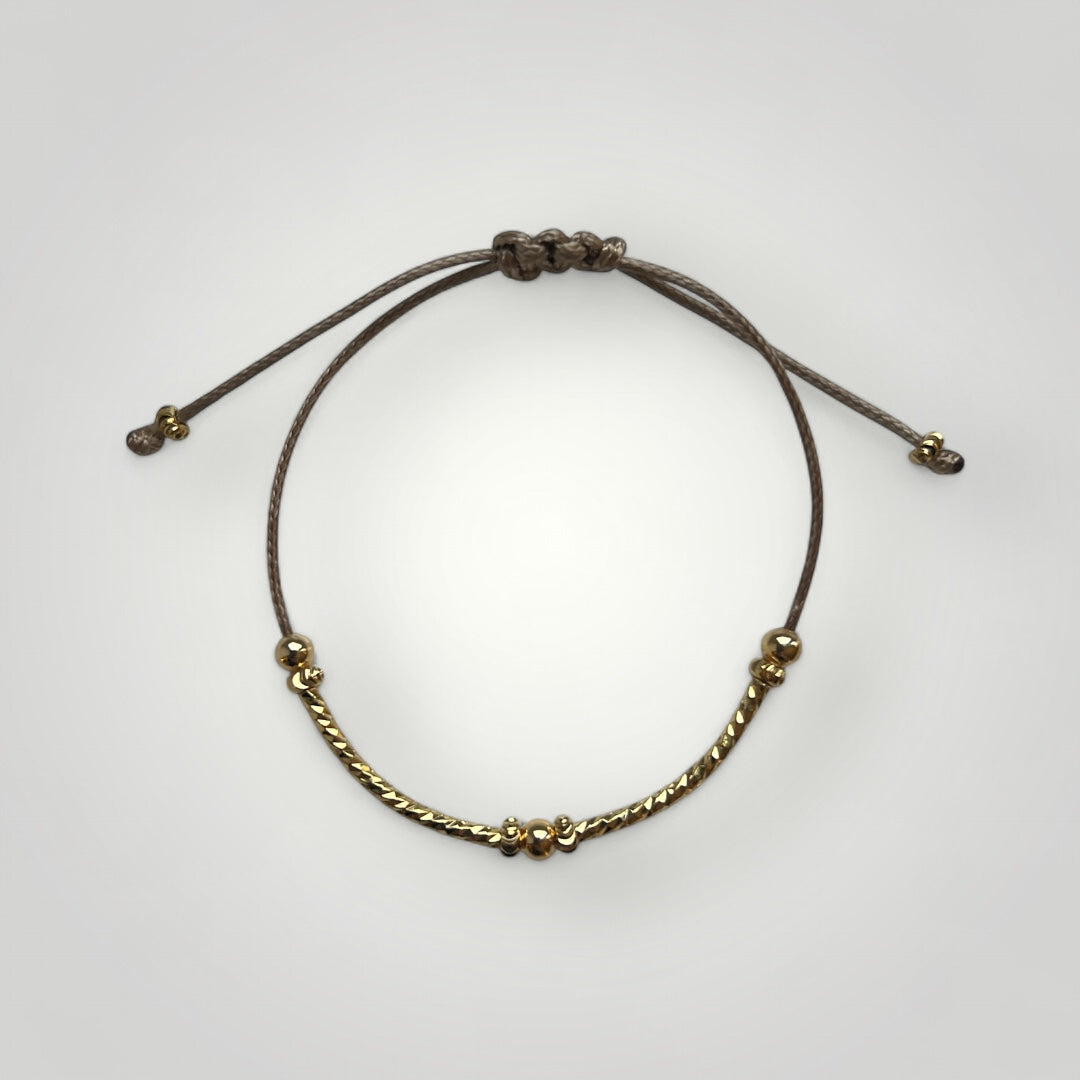 Adjustable sliding gold plated bracelet
