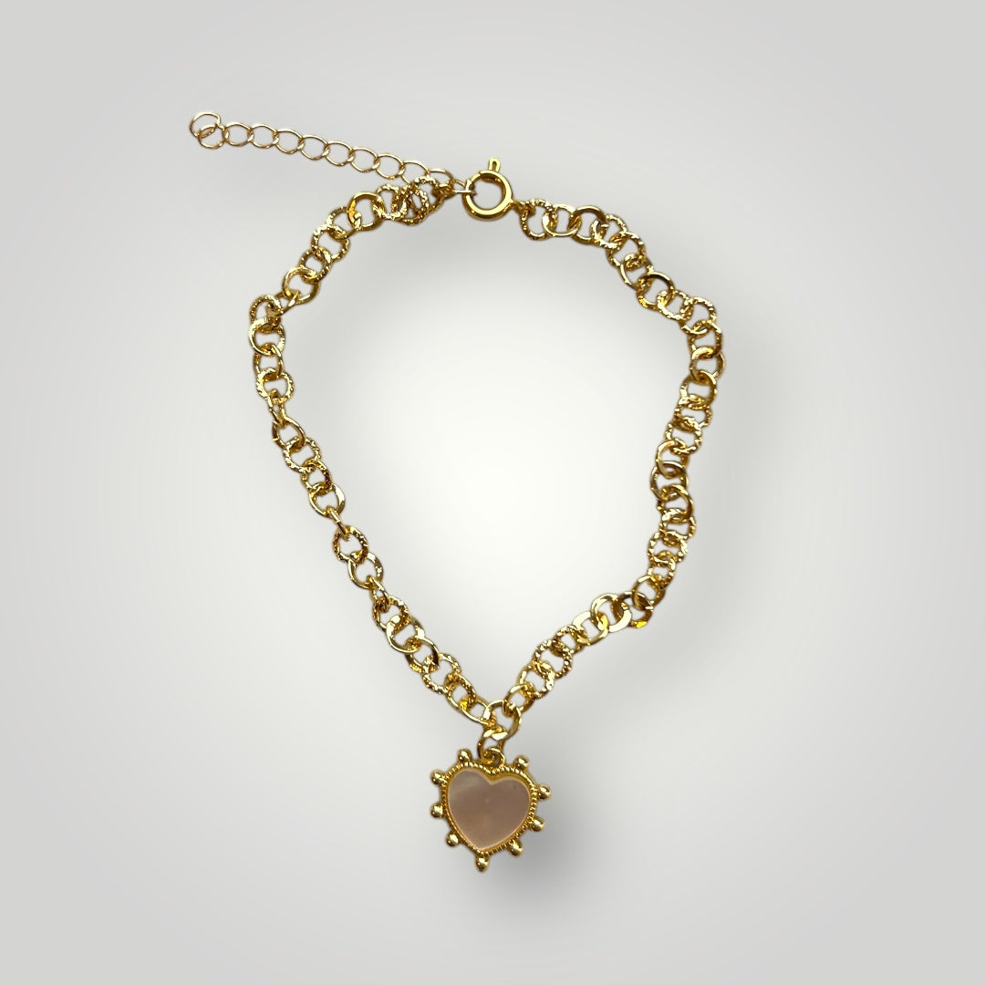 Mother of pearl heart bracelet