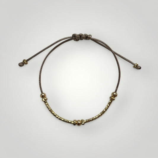 Adjustable sliding gold plated bracelet