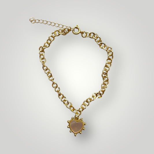 Mother of pearl heart bracelet